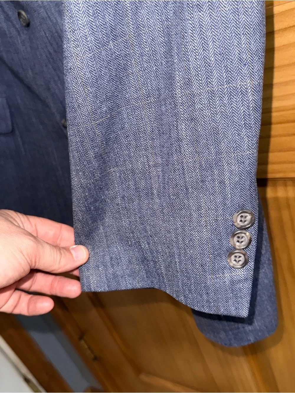 Vtg Brooks Brothers Men's Blue 3 Button Sport Coat-Gold Lining-Silk/Wool-44R-EC